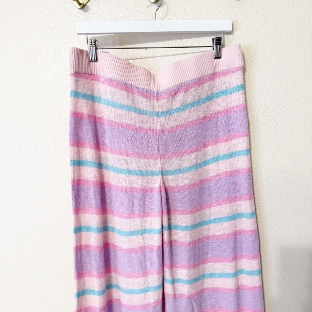 NEW Show Me Your Mumu Feel Good Pants in Cotton Candy Stripe Knit Pastel size XL - Picture 8 of 10